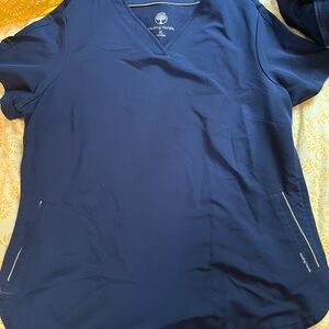 Healing Hands Women's Short Sleeve Navy Blue scrub top size xl
